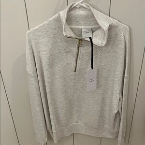Varley Cream Zip-Up Sweater